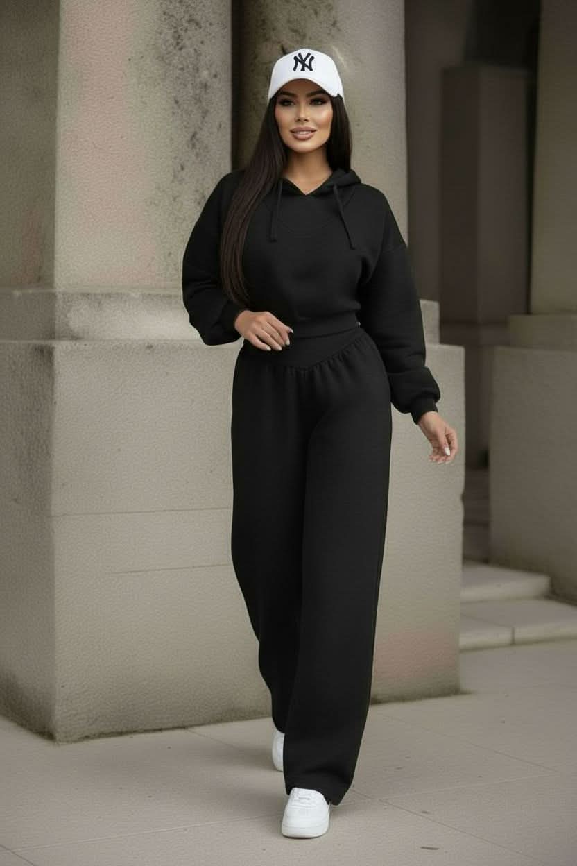 ROVESCALA - Set due pezzi felpa crop e pantalone