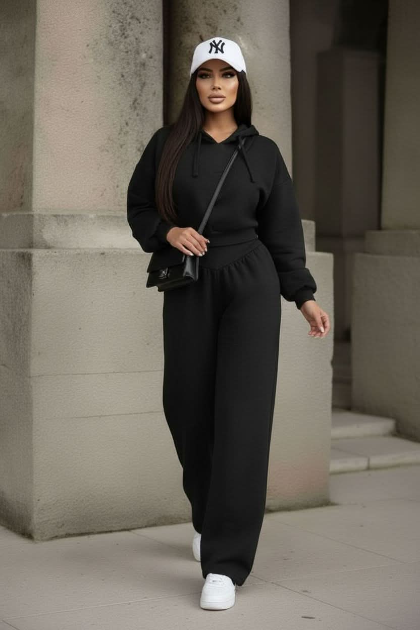 ROVESCALA - Set due pezzi felpa crop e pantalone