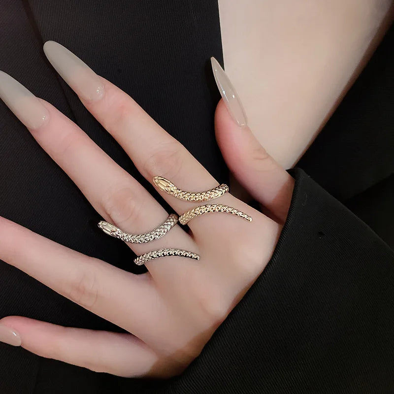 Zevella - Ensemble Bracelet Et Bague « Serpent Sculpté