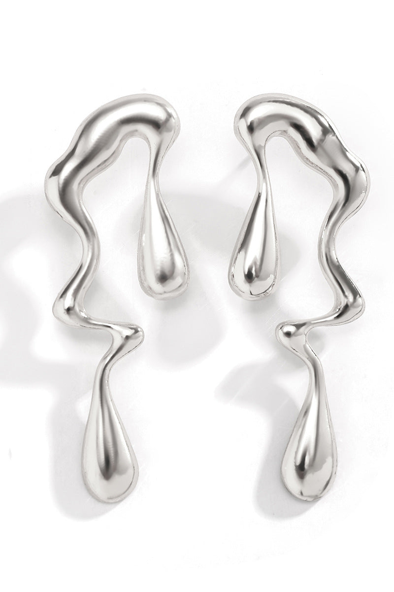 Alloy Irregular Drop - Shaped Dangle Earrings - Gold