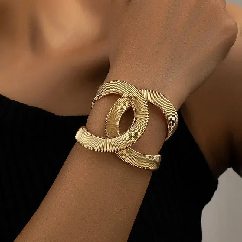 Elegant Dual Golden Bracelet