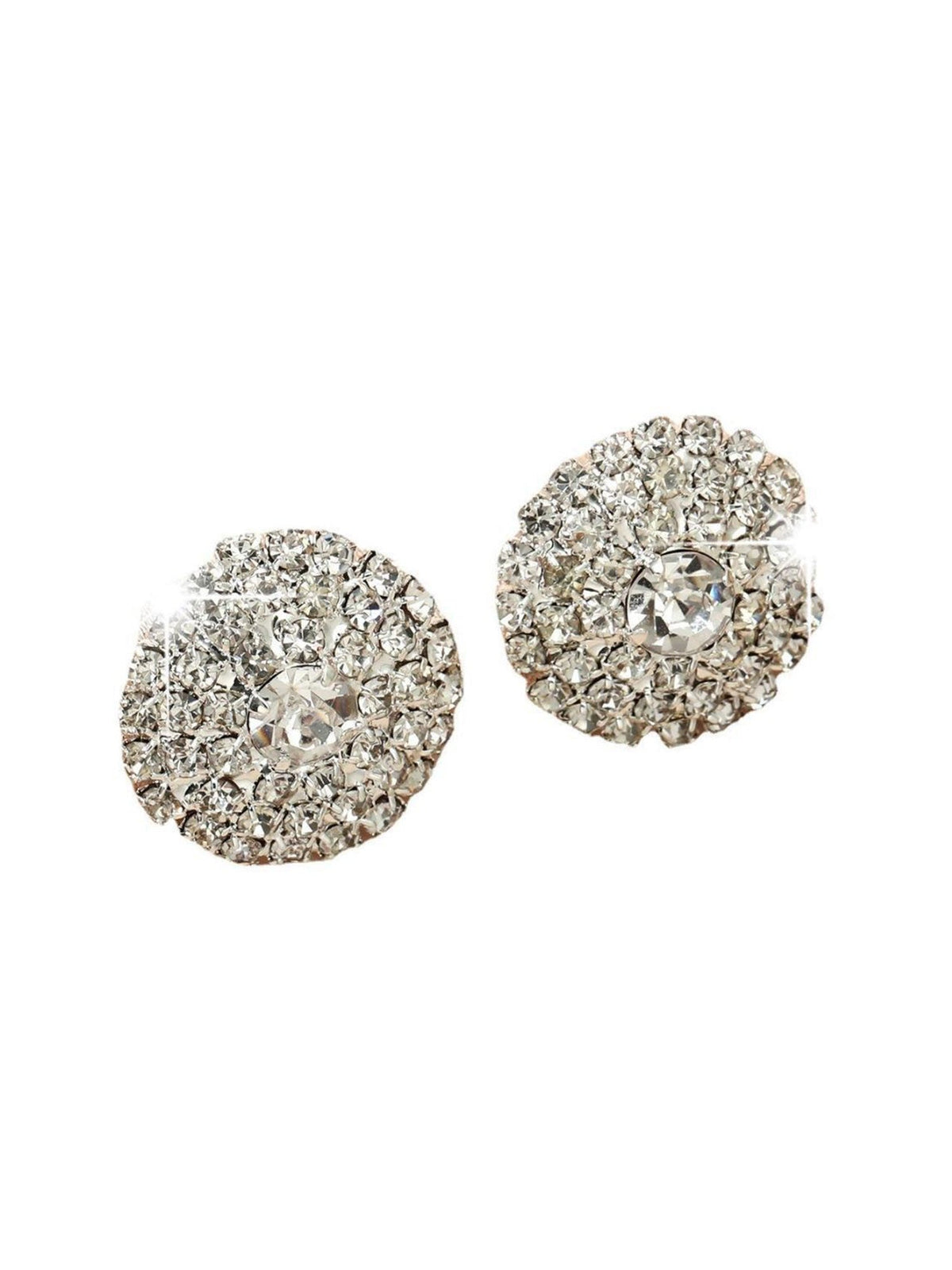 Shining Round Ear Studs With Rhinestone