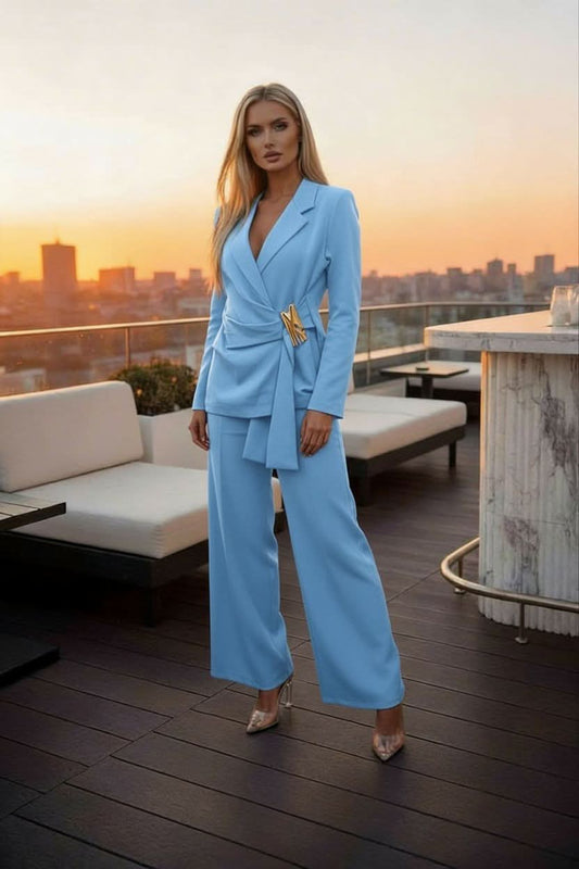 TRIGGIANO - Set due pezzi blazer e pantalone palazzo