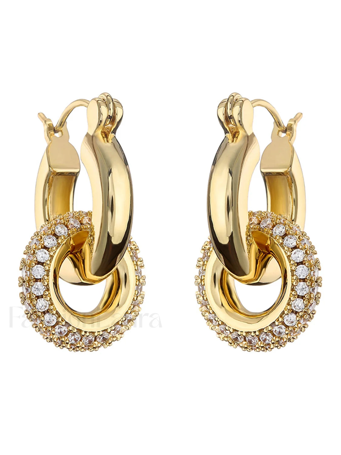 Polished Double Graceful Hoop Earrings